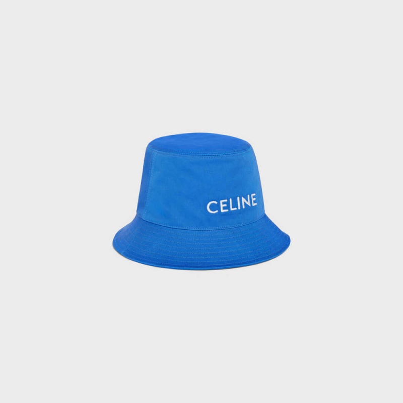 Celine Bucket In Baumwoll Gabardine Hut Blau | CL-592351