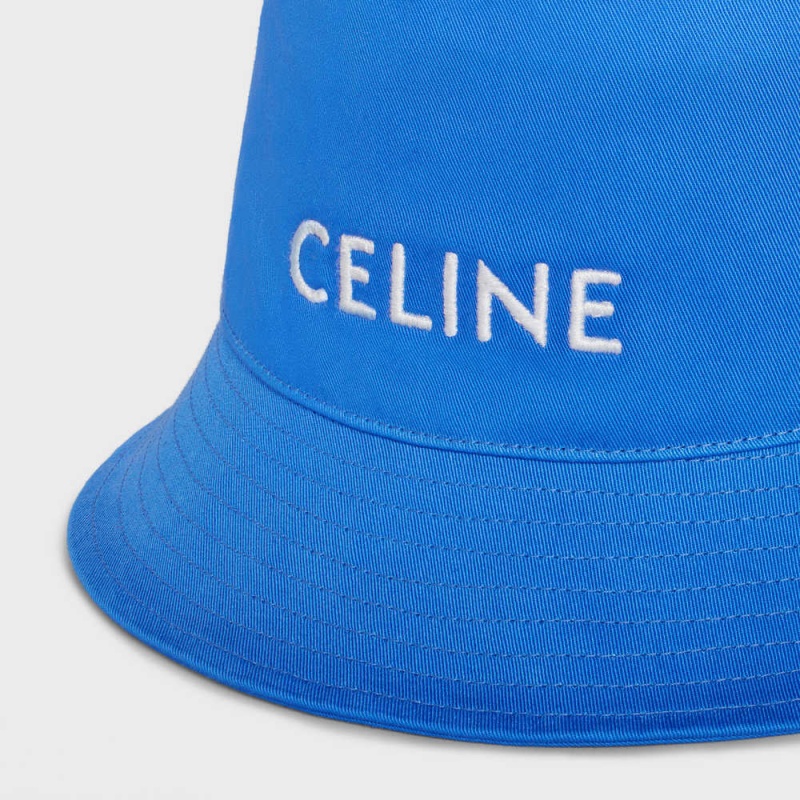 Celine Bucket In Baumwoll Gabardine Hut Blau | CL-592351