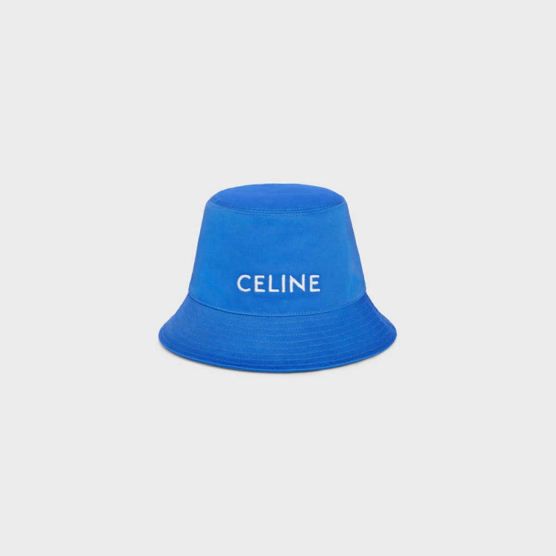 Celine Bucket In Baumwoll Gabardine Hut Blau | CL-592351