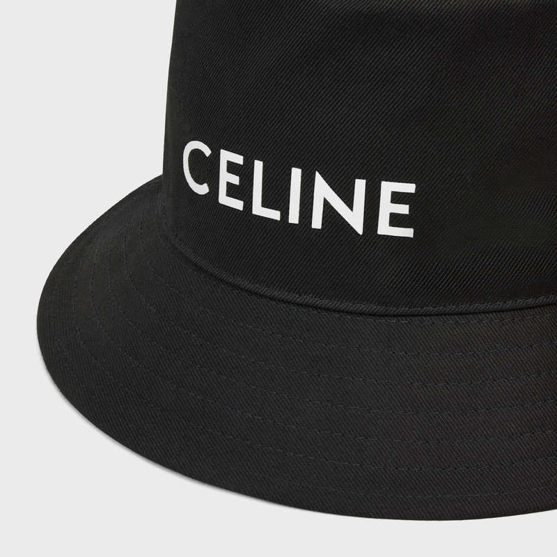 Celine Bucket In Gabardine Baumwoll Hut Schwarz | CL-591705