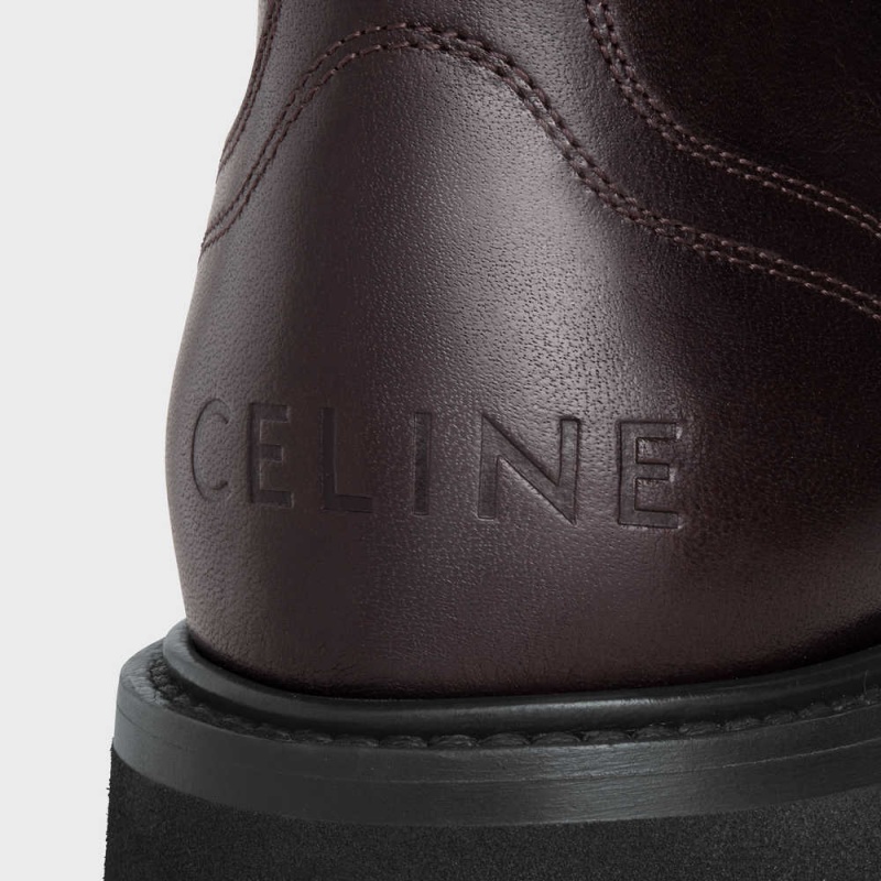 Celine Bulky Spitze-up In Calfskin - Vegetal Tanning Stiefel Dunkelbraun | CL-592507