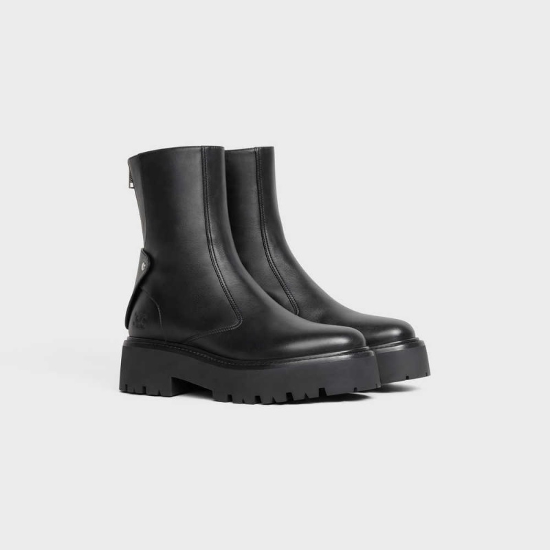 Celine Bulky With Back Zip And Triomphe In Calfskin Stiefel Schwarz | CL-592506