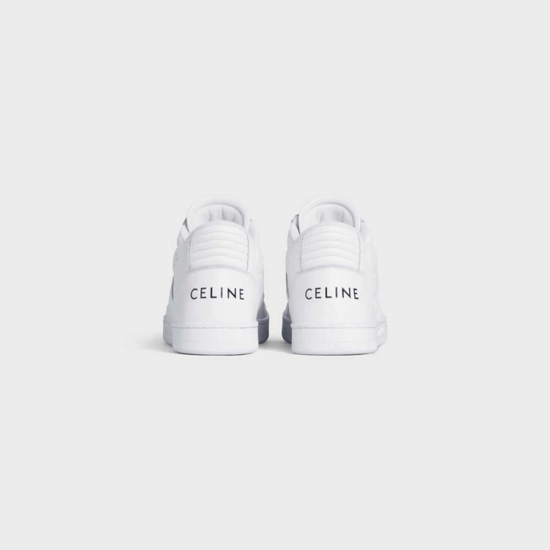 Celine C02 Trainer Mid With Scratch In Calfskin Sneakers Weiß | CL-592544