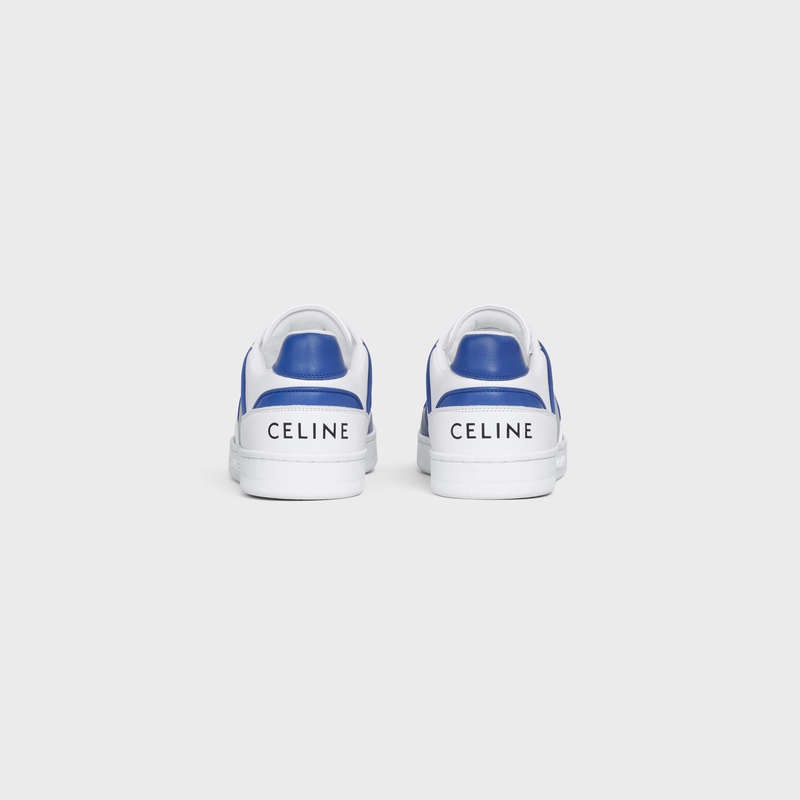 Celine C04 Trainer Low Spitze-up In Calfskin Sneakers Weiß Blau | CL-591905