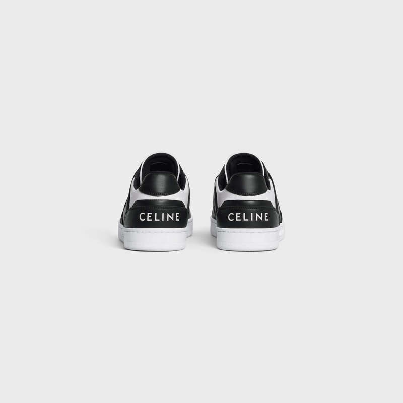 Celine C04 Trainer Low Spitze-up In Calfskin Sneakers Weiß Schwarz | CL-591904