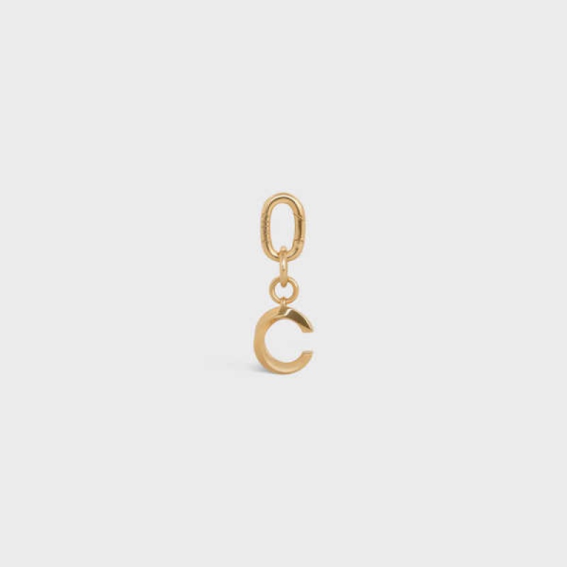 Celine C Charm In Brass Kleine Lederwaren Gold | CL-592926