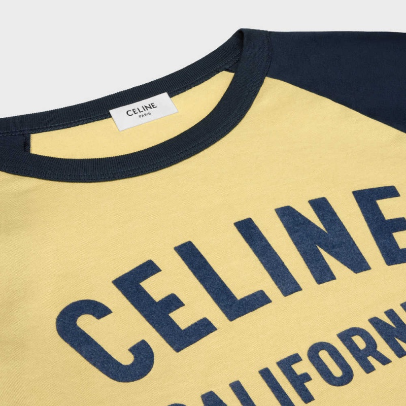 Celine California 70 S In Baumwoll Jersey T-shirt Zitrone | CL-592811