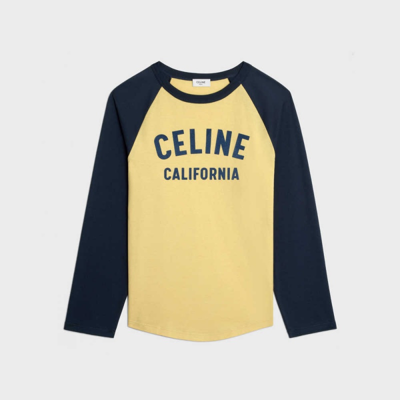 Celine California 70 S In Baumwoll Jersey T-shirt Zitrone | CL-592811