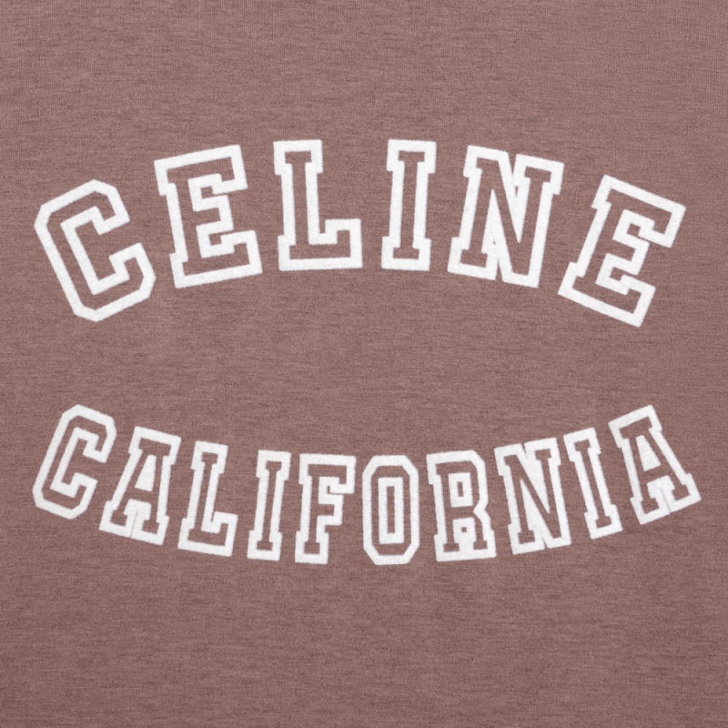 Celine California 70 S In Baumwoll Jersey T-shirt Braun | CL-592776