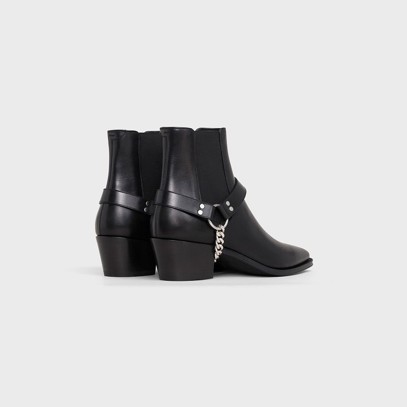 Celine Camargue Biker Chelsea In Calfskin Stiefel Schwarz | CL-591866