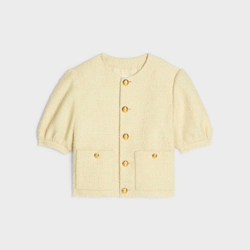 Celine Cardigan In Bouclé Tweed Jacken Aprikose | CL-592629