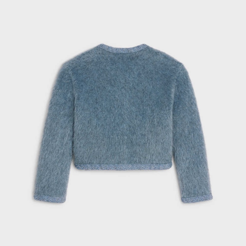 Celine Cardigan In Brushed Mohair Strickwaren Blau | CL-592697