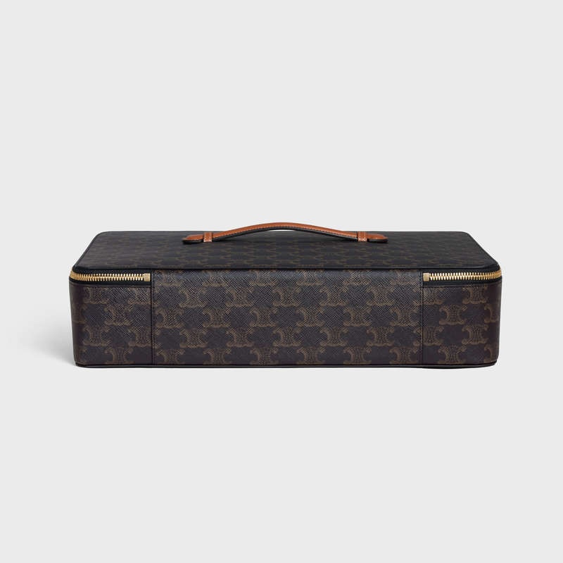 Celine Case In Triomphe Canvas And Calfskin Geschäftstaschen Braun | CL-591826