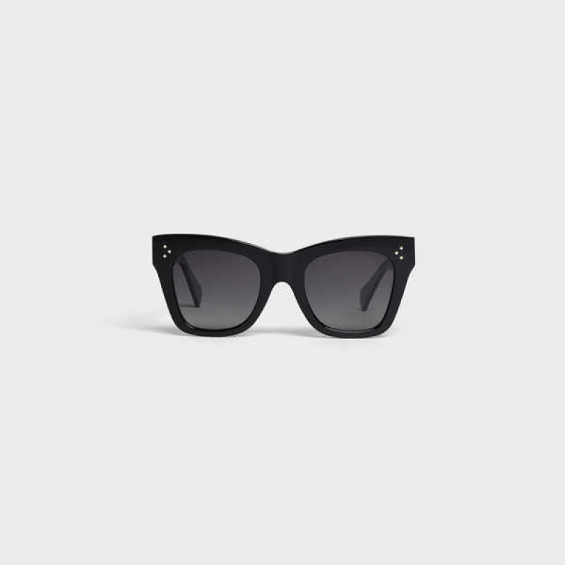 Celine Cat Eye S004 In Acetate With Polarized Lenses Sonnenbrille Schwarz | CL-592428