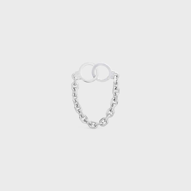 Celine ChaîNe Triomphe Golden Handcuff In Sterling Silver With Rhodium Finish Armbänder Silber | CL-591657