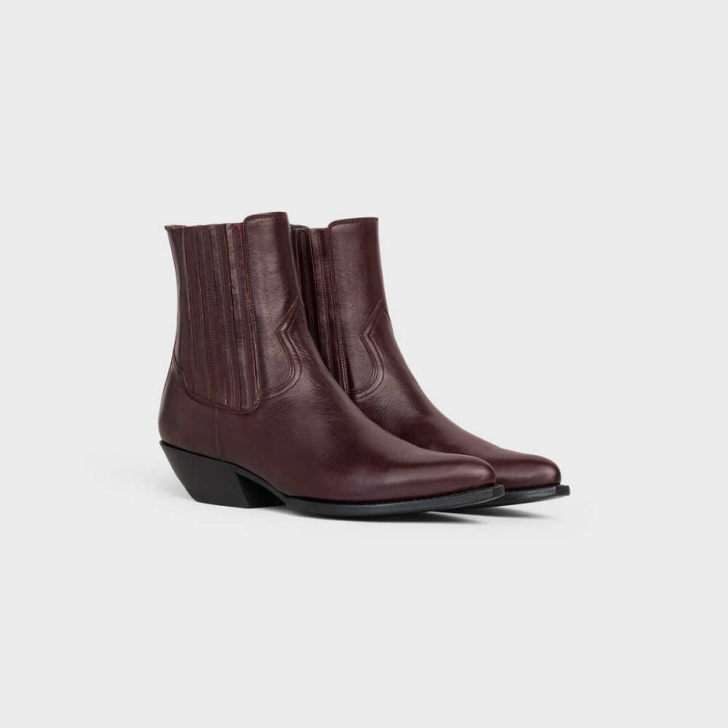 Celine Chelsea Cruiser In Calfskin Stiefel Dunkelbordeaux | CL-592488