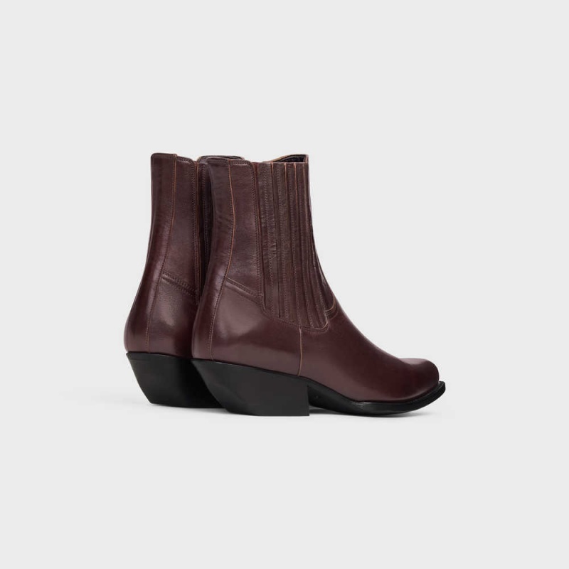 Celine Chelsea Cruiser In Calfskin Stiefel Dunkelbordeaux | CL-592488