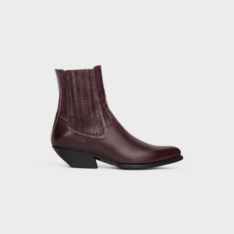 Celine Chelsea Cruiser In Calfskin Stiefel Dunkelbordeaux | CL-592488