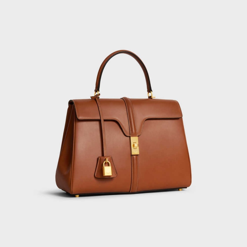 Celine Classique Bag In Natural Calfskin 16 Braun | CL-593282