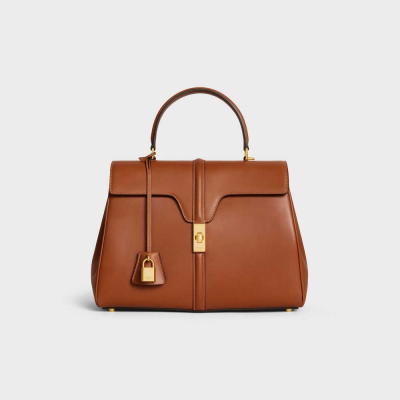 Celine Classique Bag In Natural Calfskin 16 Braun | CL-593282