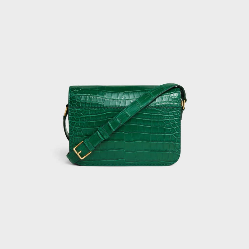 Celine Classique Bag In Niloticus Crocodile Triomphe Grün | CL-593190