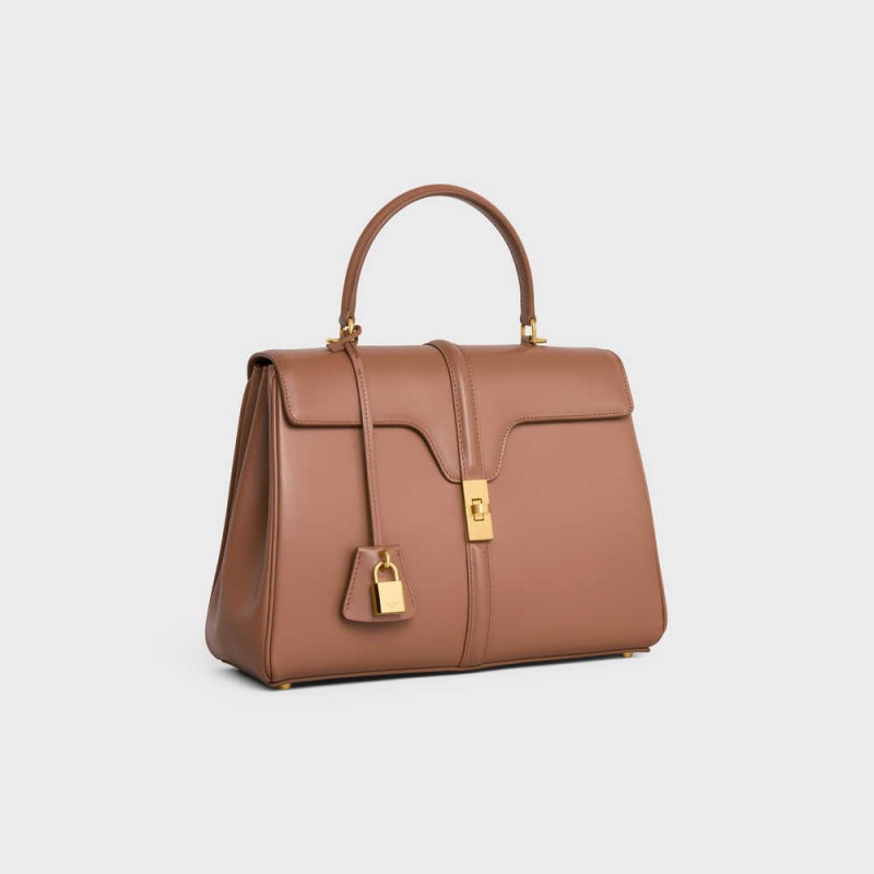 Celine Classique Bag In Satinated Calfskin 16 Braun | CL-593281