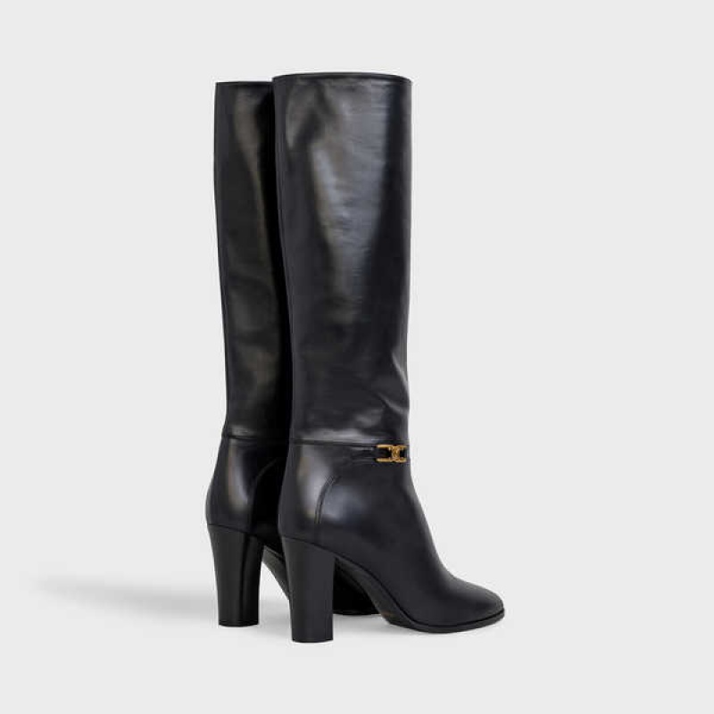 Celine Claude In Calfskin Stiefel Schwarz | CL-592494