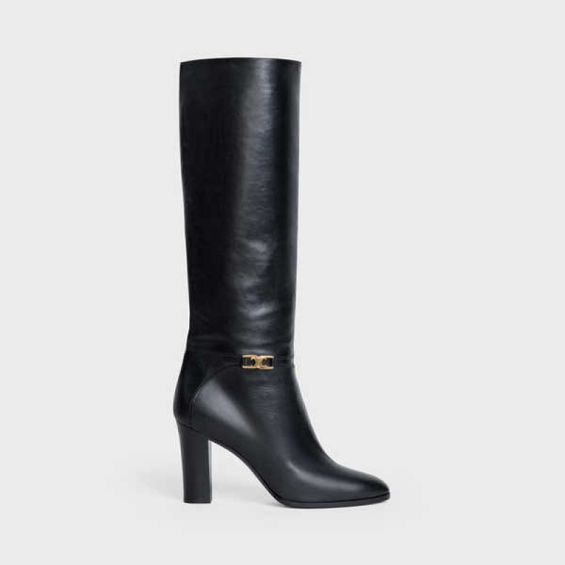 Celine Claude In Calfskin Stiefel Schwarz | CL-592494