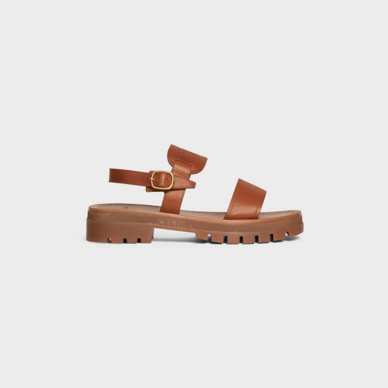 Celine Clea Triomphe In Calfskin - Vegetal Tanning Sandalen Braun | CL-592570