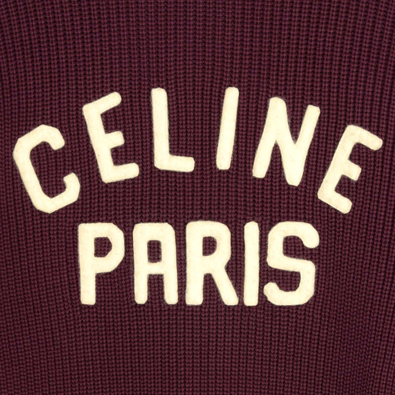 Celine College Cardigan In Baumwoll Strickwaren Bordeaux | CL-592085