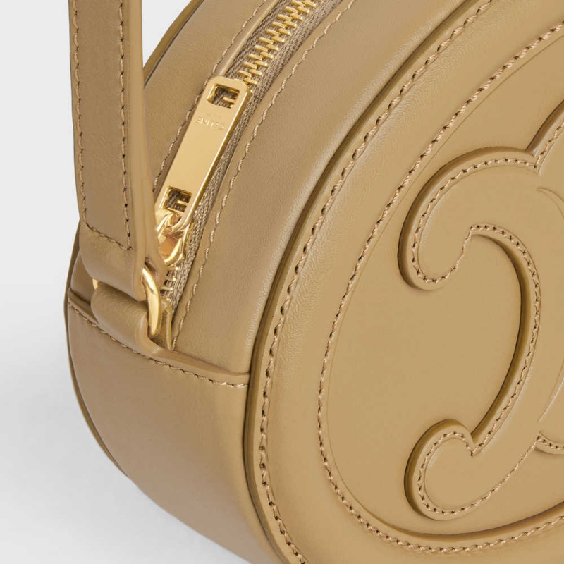 Celine Crossbody Oval Purse Cuir Triomphe In Smooth Calfskin Mini Taschen Olivgrün | CL-593046