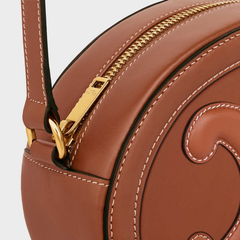 Celine Crossbody Oval Purse Cuir Triomphe In Smooth Calfskin Mini Taschen Braun | CL-593045