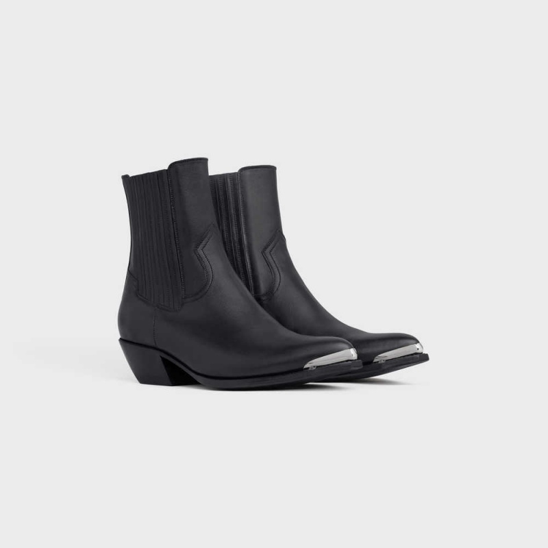 Celine Cruiser Chelsea With Metal Kappe In Calfskin Stiefel Schwarz | CL-592487