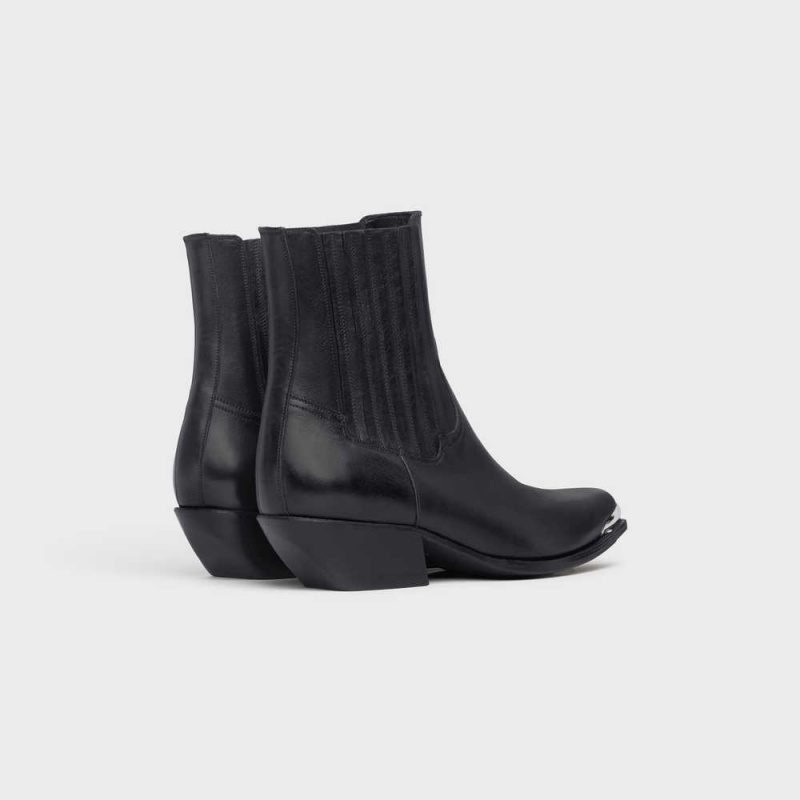 Celine Cruiser Chelsea With Metal Kappe In Calfskin Stiefel Schwarz | CL-592487