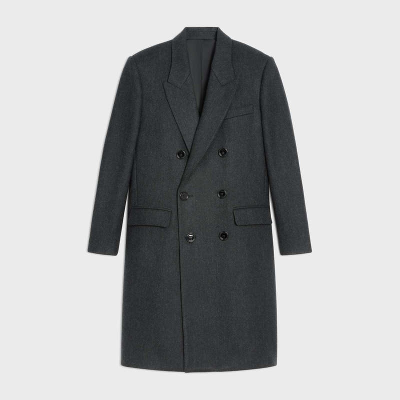 Celine Diagonal Wolle Overcoat Mäntel Grau | CL-591977