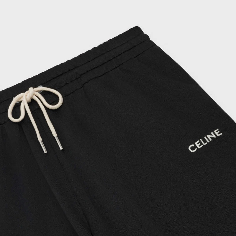 Celine Double-faced Jersey Joggers Kurze Hose Schwarz Weiß | CL-592751