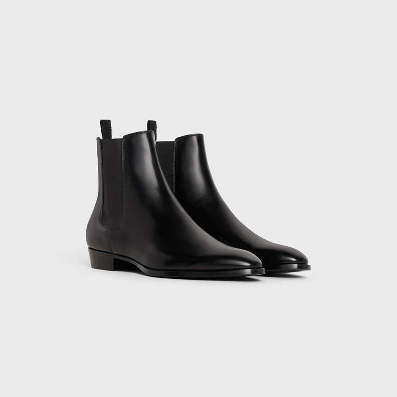 Celine Drugstore Chelsea In Shiny Calfskin Stiefel Schwarz | CL-591868