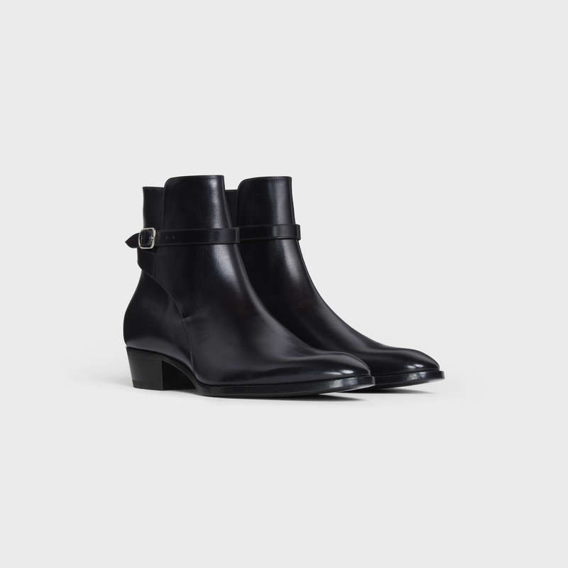 Celine Drugstore Jodhpur In Shiny Calfskin Stiefel Schwarz | CL-591871