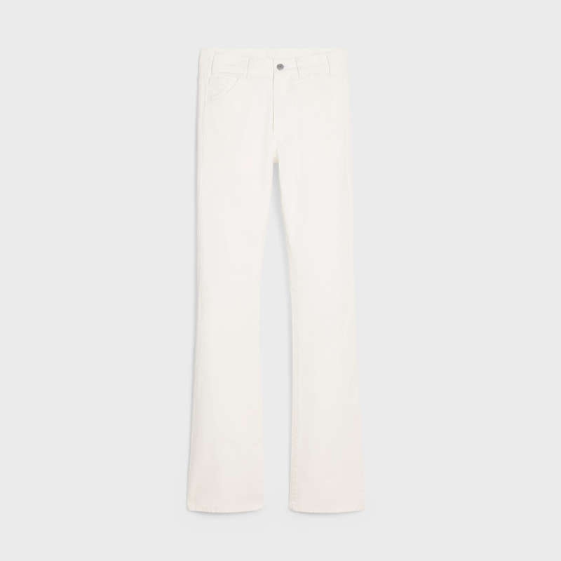 Celine Dylan Flared Jeans In Optic Wash Denim Hose Weiß Waschen | CL-592047