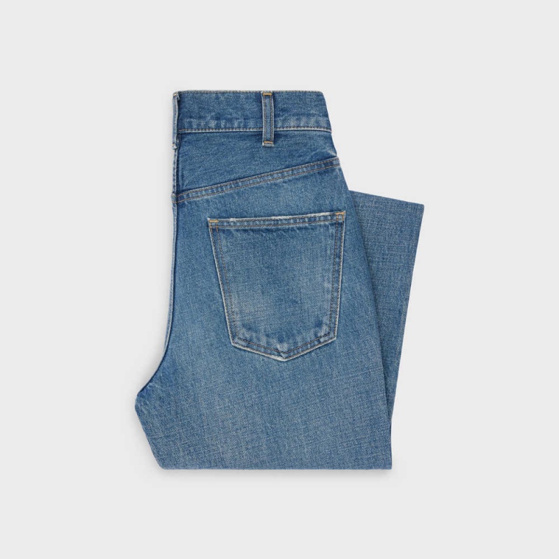 Celine Dylan Flared Jeans With Signature In Union Wash Denim Hose Waschen | CL-592717