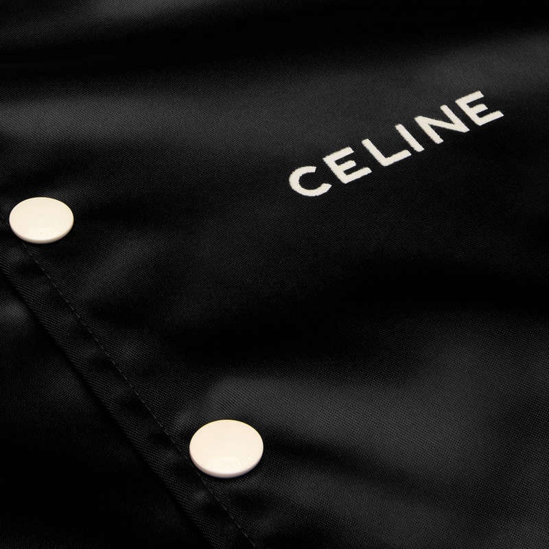 Celine Embroidered Teddy In Satin-finish Nylon Blousons Schwarz | CL-591941