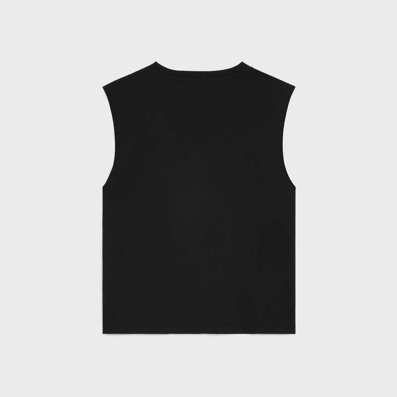 Celine Everything Special Tank In Baumwoll T-shirt Schwarz Weiß | CL-592122