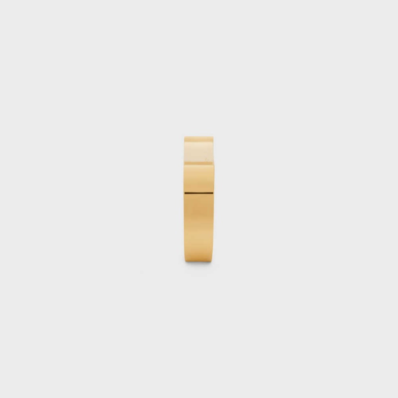 Celine Formes Abstraites Concave Cuff In Brass With Gold Finish Armbänder Gold | CL-592213