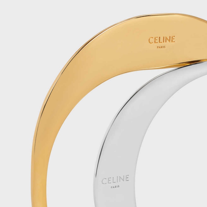 Celine Formes Abstraites Set Of 2 Cuffs In Brass With Gold And Rhodium Finish Armbänder Gold Silber | CL-592224