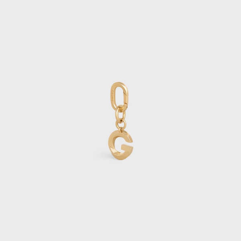 Celine G Charm In Brass Kleine Lederwaren Gold | CL-592928