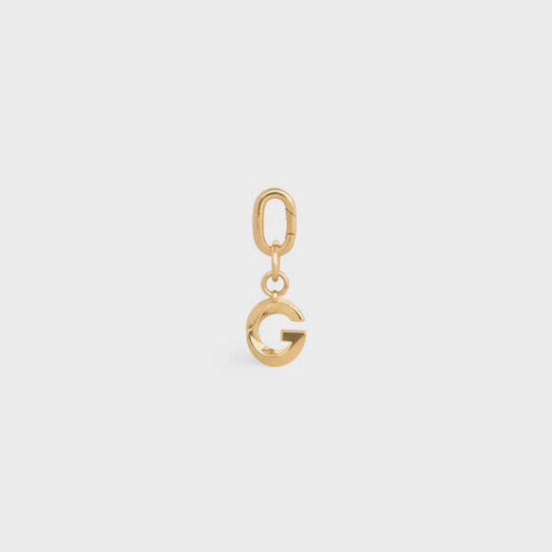 Celine G Charm In Brass Kleine Lederwaren Gold | CL-592928