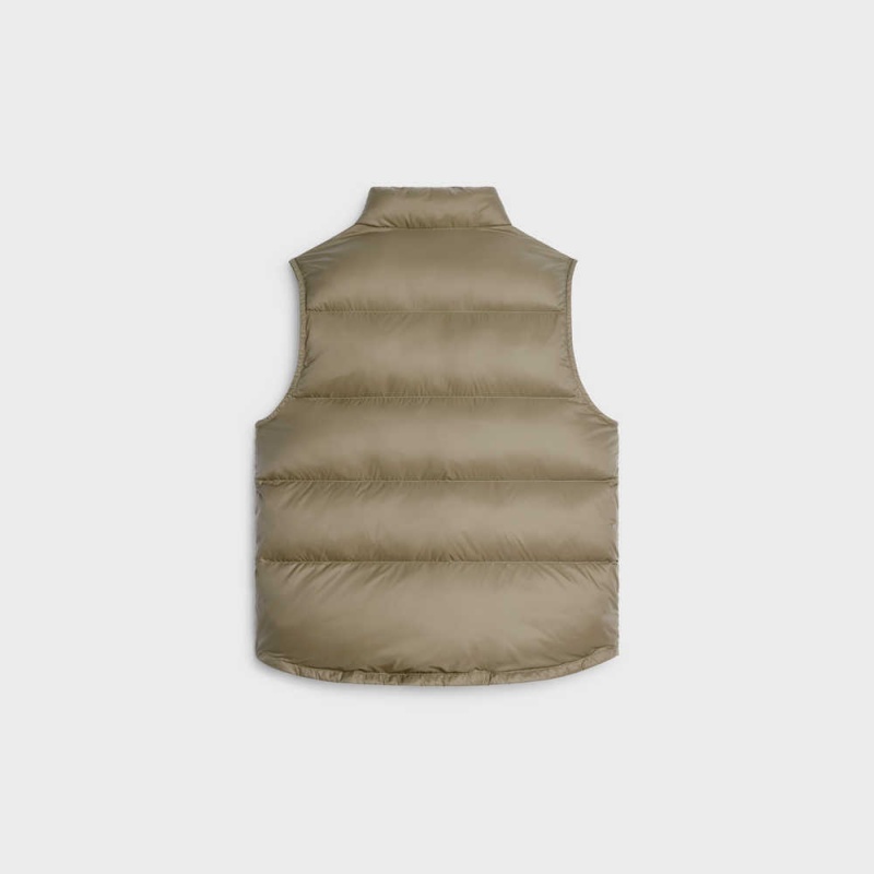 Celine Gesteppt Vest In Laufschuhe Nylon Jacken Khaki | CL-592683