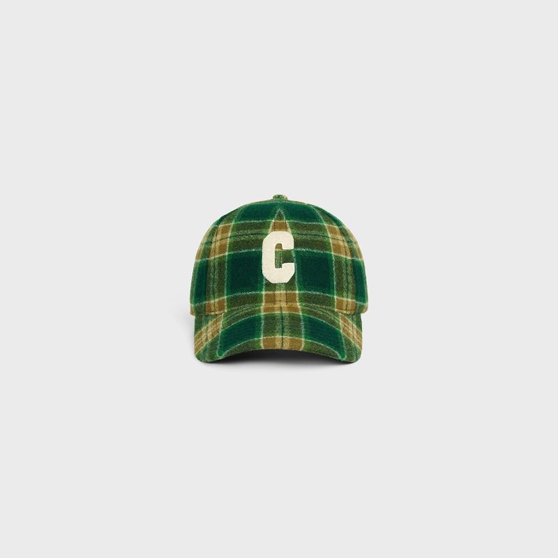 Celine Initial Snapback In Checked Wolle Kappe Mehrfarbig | CL-591698