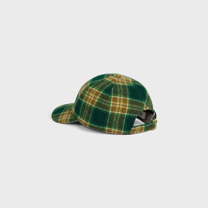 Celine Initial Snapback In Checked Wolle Kappe Mehrfarbig | CL-591698