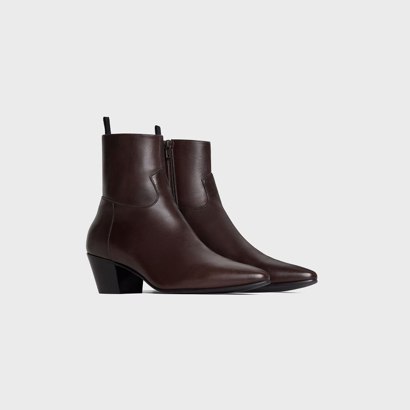 Celine Jacno Zipped In Calfskin Stiefel Braun | CL-591865